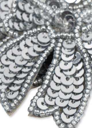 2 Pack Sequin Bow Hair Clip (Silver) Girls - Hairclips Konges Sløjd - Kuwait - Saudi Arabia