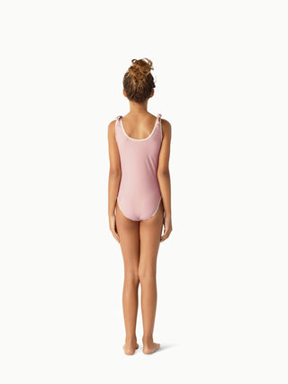 Elizabeth Swimsuit (French Rose) Girls - Swimsuits Petites Pommes - Kuwait - Saudi Arabia