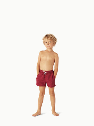 Bobby Swim Shorts (Ruby Red) Boys - Swim Shorts Petit Pommes - Kuwait - Saudi Arabia