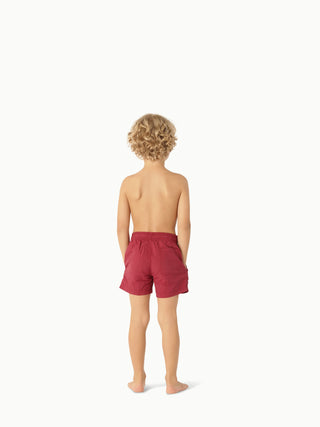 Bobby Swim Shorts (Ruby Red) Boys - Swim Shorts Petit Pommes - Kuwait - Saudi Arabia