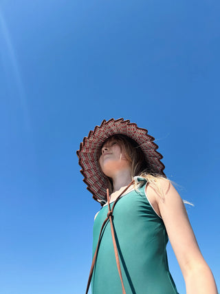 Elizabeth Swimsuit (Oxford Green) Girls - Swimsuits Petit Pommes - Kuwait - Saudi Arabia
