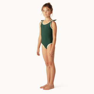 Elizabeth Swimsuit (Oxford Green) Girls - Swimsuits Petit Pommes - Kuwait - Saudi Arabia