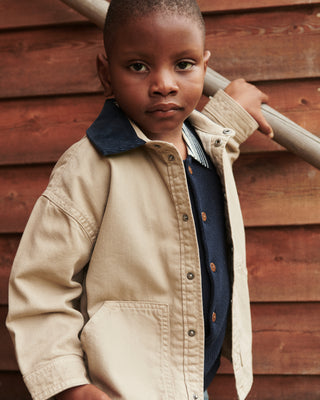 Twill Summer Jacket W. Corduroy Collar (Beige) Boys - Jacket Copenhagen Colors - Kuwait - Saudi Arabia