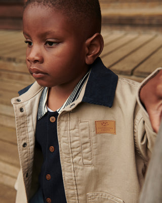 Twill Summer Jacket W. Corduroy Collar (Beige) Boys - Jacket Copenhagen Colors - Kuwait - Saudi Arabia