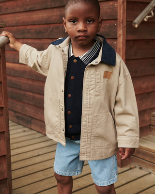 Twill Jacket W. Corduroy Collar (Beige) Boys - Jacket Copenhagen Colors - Kuwait - Saudi Arabia