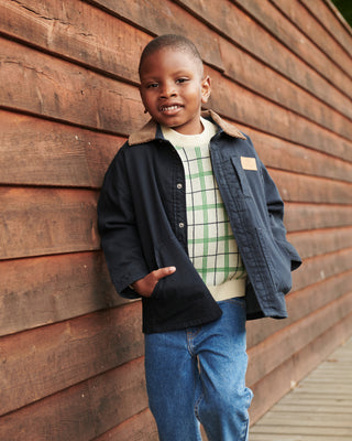 Twill Summer Jacket W. Corduroy Collar (Navy) Boys - Jacket Copenhagen Colors - Kuwait - Saudi Arabia