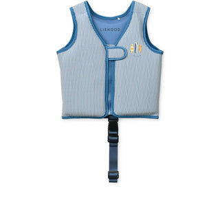 Dove Seersucker Swim Vest (Riverside/Creme de la Creme) Blue Boys - Float Vest Liewood - Kuwait - Saudi Arabia