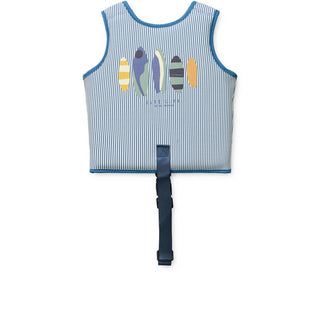 Dove Seersucker Swim Vest (Riverside/Creme de la Creme) Boys - Float Vest Liewood - Kuwait - Saudi Arabia