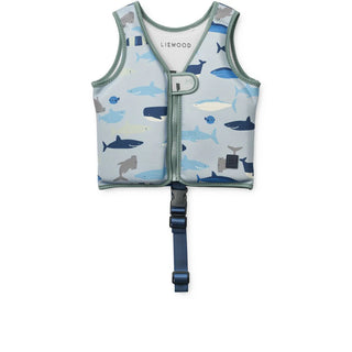 Dove Swim Vest (Shark/Dove Blue) Blue Boys - Float Vest Liewood - Kuwait - Saudi Arabia