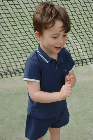 Florian Polo Shirt & Shorts Set (Spellbound) Navy Boys - Sets Konges Sløjd - Kuwait - Saudi Arabia