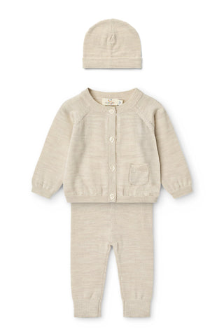 Classic Merino Baby Set (Pale Cream Melange)