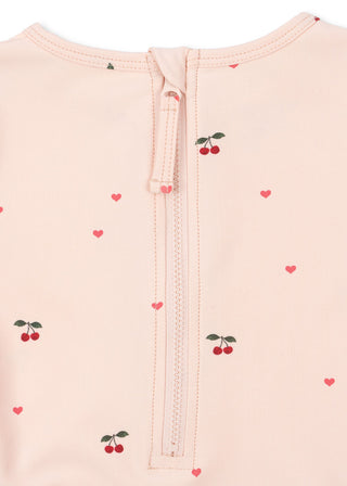 Merle LS Swimsuit (Cherry Coeur Rose) Girls - Swimsuits Konges Sløjd - Kuwait - Saudi Arabia