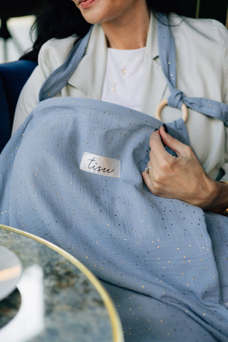Nursing Cover (Light Blue) Mama - Nursing Cover Tisu - Kuwait - Saudi Arabia