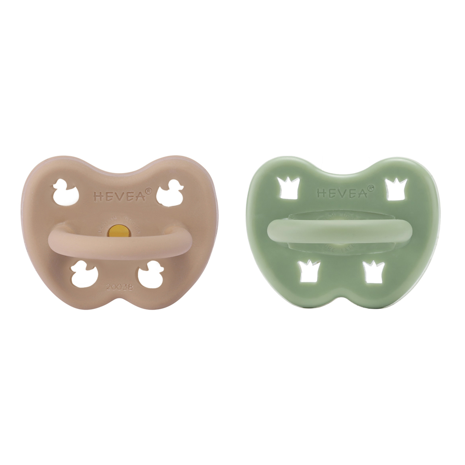 Pacifier 2-pack 3-36 months Tan Beige & Moss Green Orthodontic