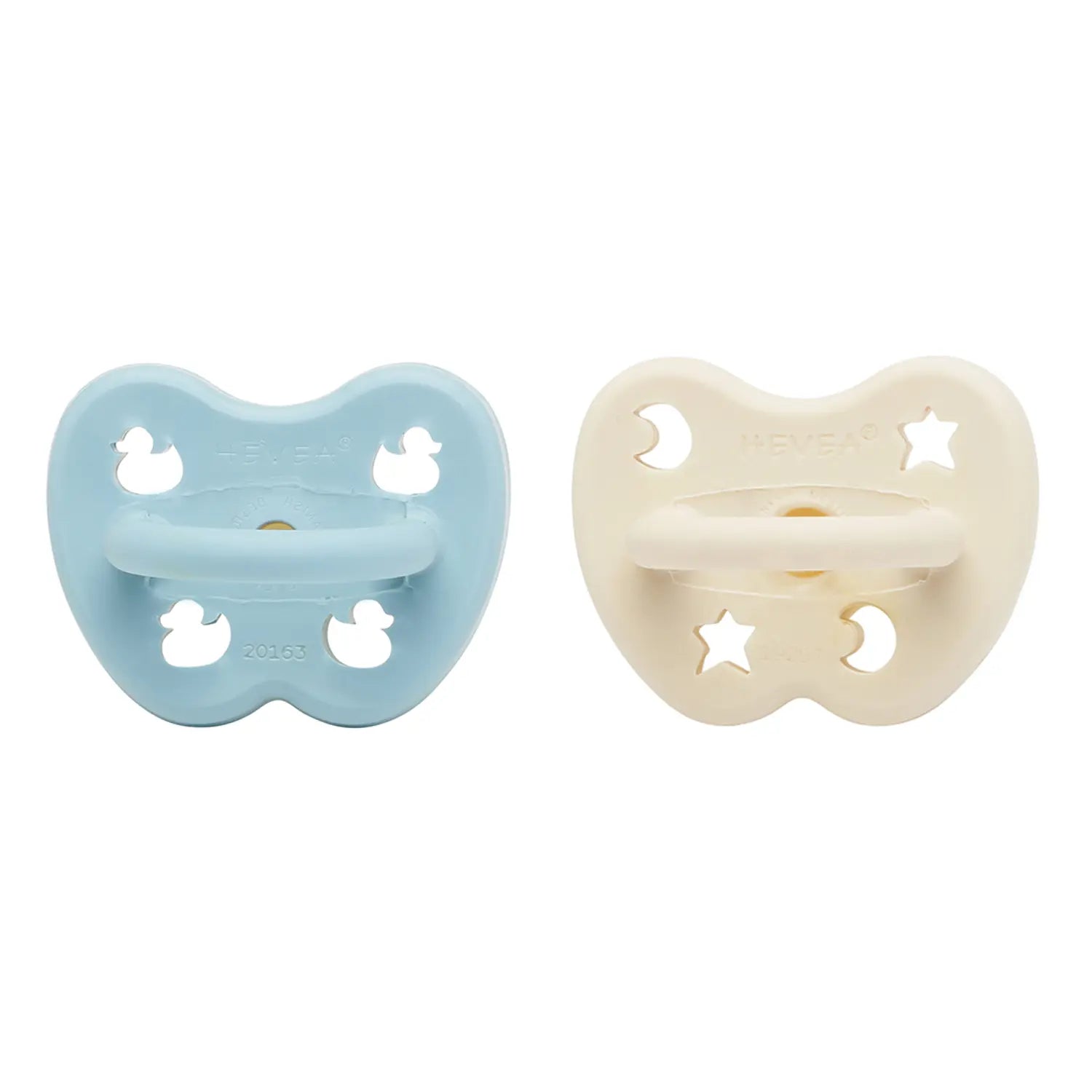 Pacifier 2-pack 0-3 Months Baby Blue & Milky White Round