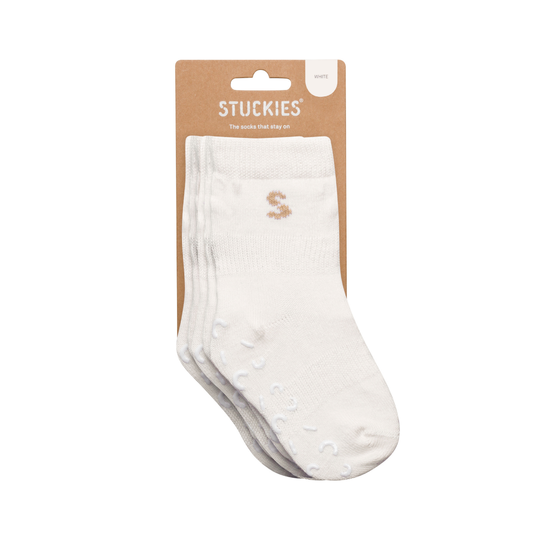 3-Pack Anti-Slip Socks (White)